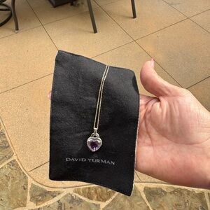 JTV Silver Necklace with Purple Heart Pendant